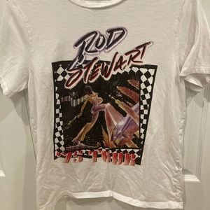 Rod Stewart “‘75 Tour” White Tshirt SZ M